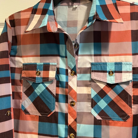 Plaid Long sleeved Blouse - Picture 3 of 5